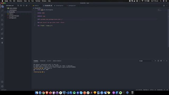 Setup NodeJS app inside Docker Container (Beginner) смотреть онлайн
