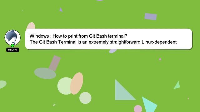 Windows : How to print from Git Bash terminal? смотреть онлайн