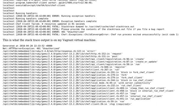 DevOps & SysAdmins: Chef bootstrap error - 401 unauthorized смотреть онлайн
