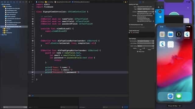 Let's Build Complete iOS App With Firebase Auth, Touch, FaceID: Signup Screen With Firebase смотреть онлайн