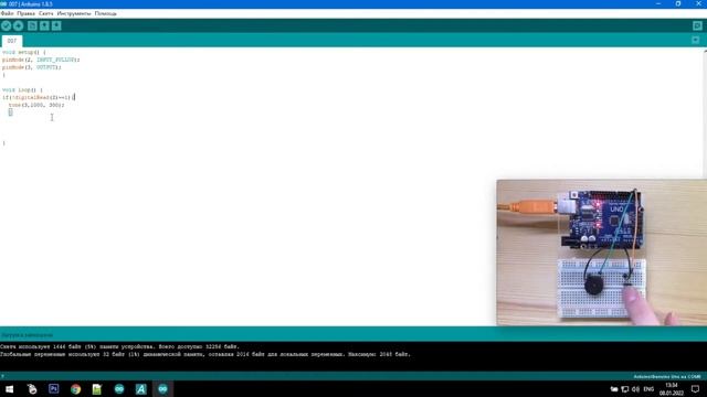 #Arduino 07 - Зуммер - Генератор частоты Цикл повтора смотреть онлайн