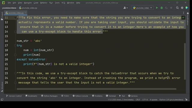 ValueError invalid literal for int with base 10 'abc' смотреть онлайн