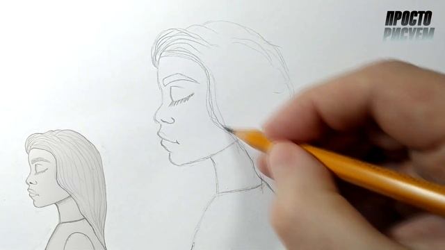 Как нарисовать КАРАНДАШОМ ДЕВУШКУ, Просто рисуем смотреть онлайн
