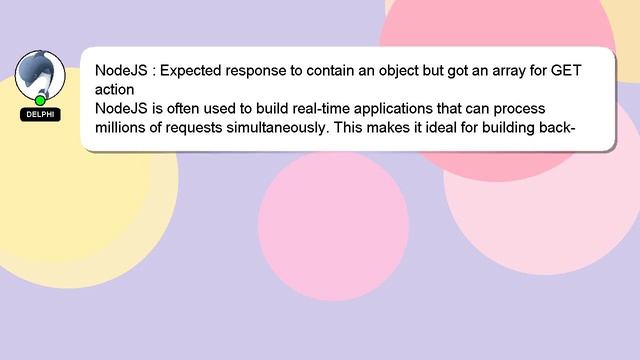 NodeJS : Expected response to contain an object but got an array for GET action смотреть онлайн