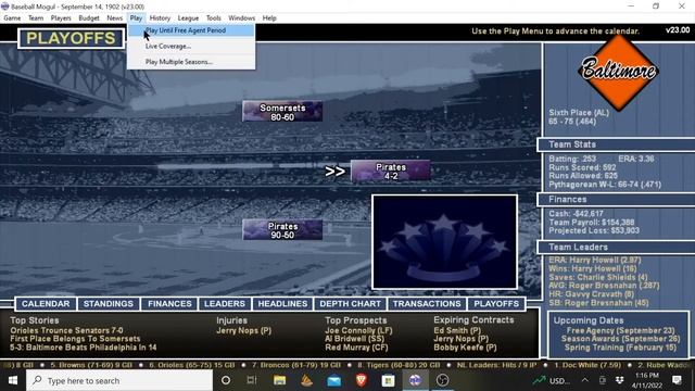 Simulating the 1902 Baseball Season in Baseball Mogul смотреть онлайн