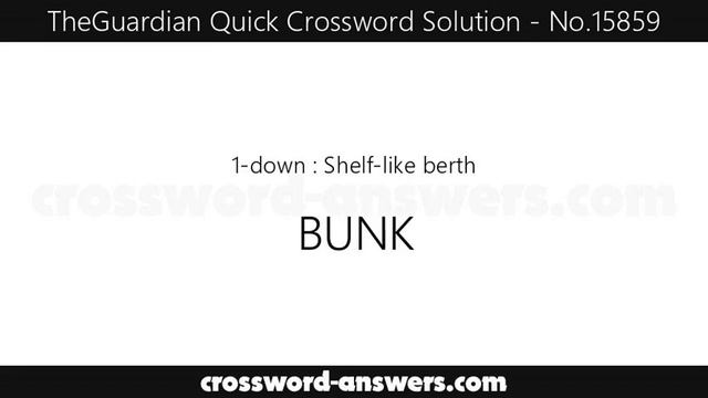 The Guardian Quick Crossword Answers for #15859 смотреть онлайн
