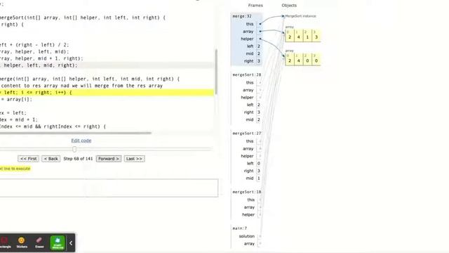 Java Visualizer - BetterMergeSort смотреть онлайн