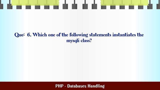 PHP - Databases Handling MCQ Questions смотреть онлайн