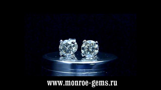 Серьги с природными бриллиантами 1.43 ct. смотреть онлайн