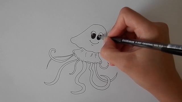 Как ПРОСТО нарисовать МЕДУЗУ, рисунки для детей/452/How easy it is to draw a JELLYFISH смотреть онлайн