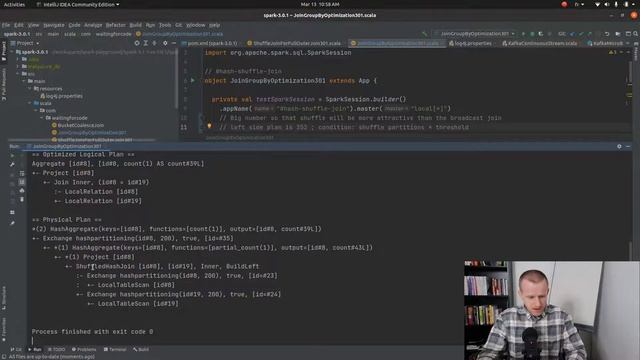 Apache Spark 3.1.1 - shuffle elimination for join+groupBy on the same keys смотреть онлайн