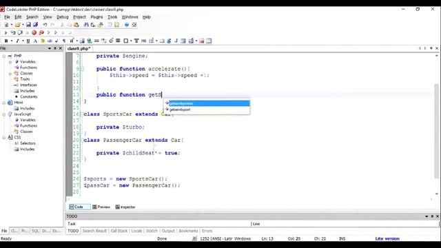 php classes: Base class and inheritence смотреть онлайн