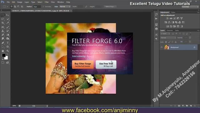 How to add filter forge plugin in Photoshop CS6 or CC in Telugu |Filter Editing In Photoshop CS6 смотреть онлайн