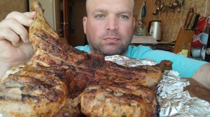 МУКБАНГ цыплёнок табака/ОБЖОР курица на мангале