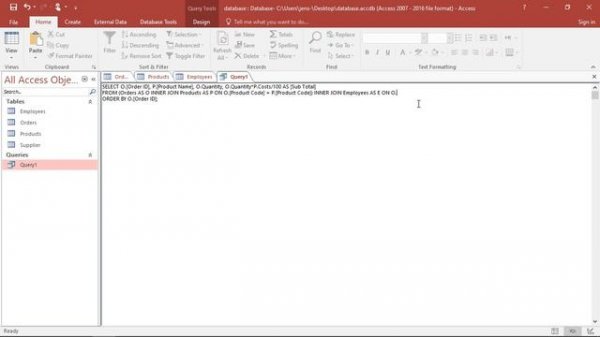 SQL in MS Access - Joining Multiple Tables with INNER JOIN