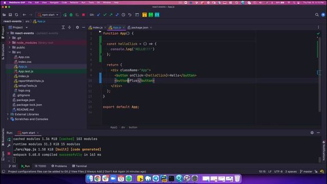 React. Events. Buttons onClick смотреть онлайн