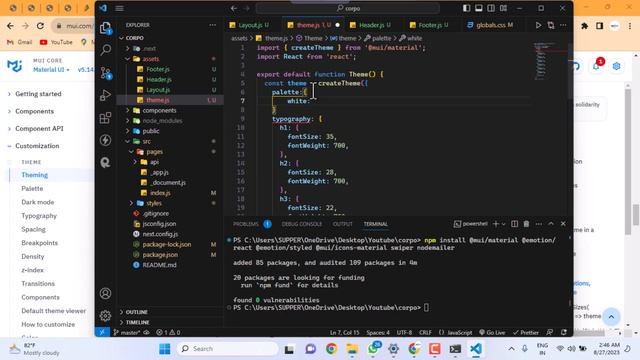 #5 Creating a Custom Material-UI Theme in Next.js | Next.js Theme.js Tutorial смотреть онлайн