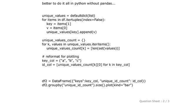 Pandas : Plot key count per unique value count in pandas смотреть онлайн