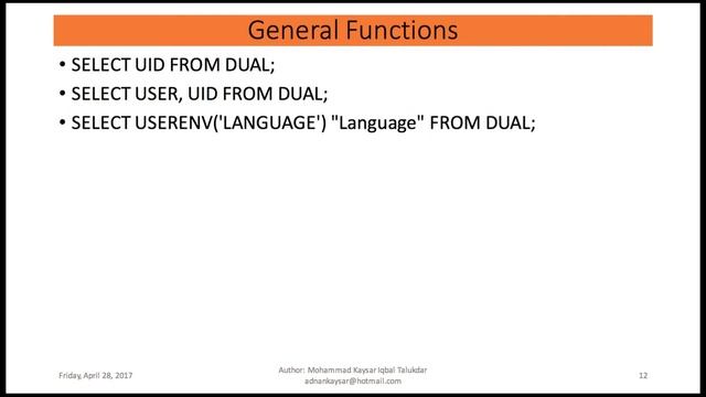 Using single row/multiple row functions to customize output смотреть онлайн