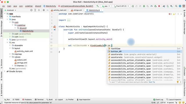 How to make interactive button in Kotlin. Lesson 3 // Dice roll app смотреть онлайн