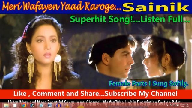 Meri Wafayen Yaad Karoge Song | Sainik | 90s Romantic Love Song | Popular Hindi Song | RK Rising смотреть онлайн