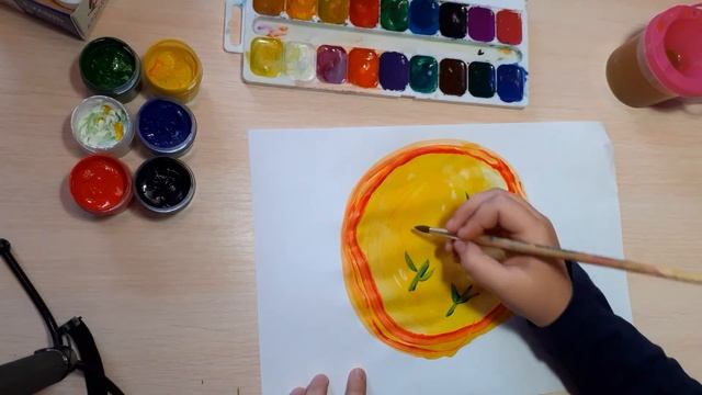 Как нарисовать пиццу красками?видео для детей,рисунки для начинающих,how to draw pizza смотреть онлайн
