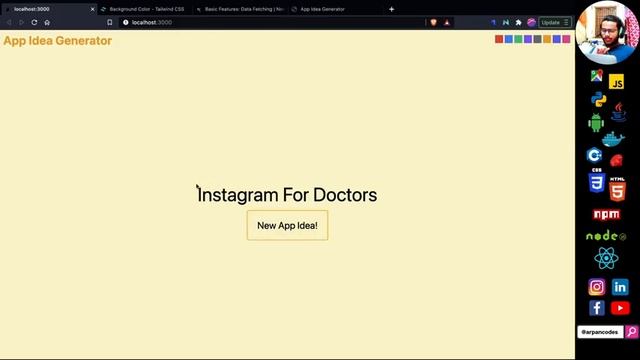 Building A Simple App Idea Generator in NextJS/ReactJS and Tailwind CSS смотреть онлайн