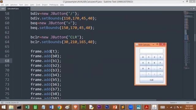 Simple calculator using Swings | Program#12B | VTU 3rd semester OOP with java lab | Swing in java смотреть онлайн
