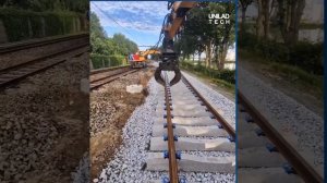 Работа экскаватора на рельсовом ходу