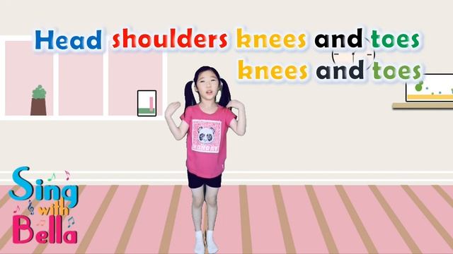 Head Shoulders Knees and Toes With lyrics | Kids Action Songs | Sing with Bella смотреть онлайн