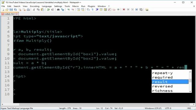 JavaScript Variables: Let's Multiply Two Numbers смотреть онлайн