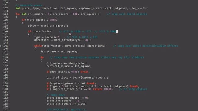 Bare minimum chess program in C: part 3 - move generator смотреть онлайн