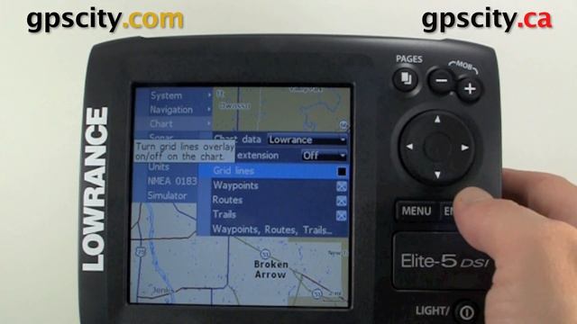 Lowrance Elite 5 DSI Video Manual - Enabling GPS Grid Lines смотреть онлайн
