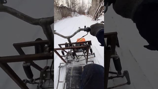 Самодельный снегоход, мотор штурм 6.5 смотреть онлайн