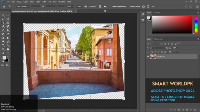 17 - Adobe Photoshop | Straighten Images Using Crop Tool in Urdu / हिंदी смотреть онлайн