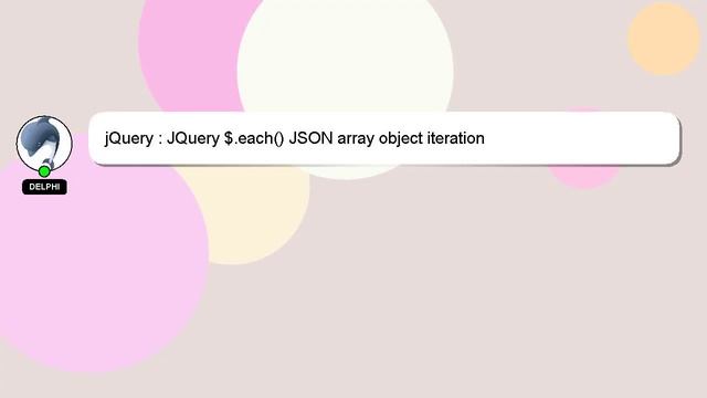 jQuery : JQuery $.each() JSON array object iteration смотреть онлайн