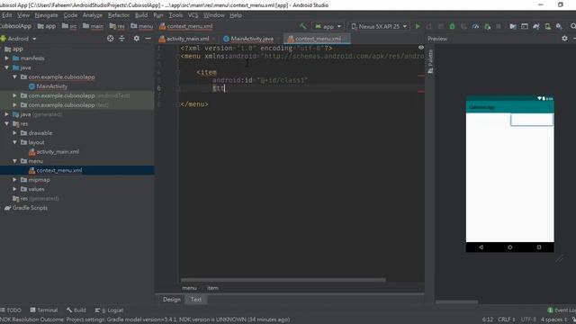 How to Create a Context Menu in Android Studio || Android Studio Tutorial For beginners смотреть онлайн