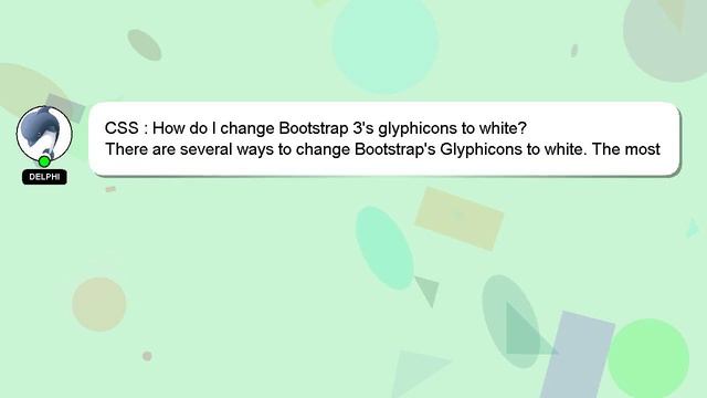 CSS : How do I change Bootstrap 3's glyphicons to white? смотреть онлайн