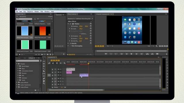 [Монтируем обзоры] Как вставить видео записанное с помощью Reflector в шаблон iPad смотреть онлайн