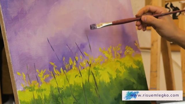 Онлайн-урок Полевые цветы - Онлайн академия Рисуем Легко смотреть онлайн