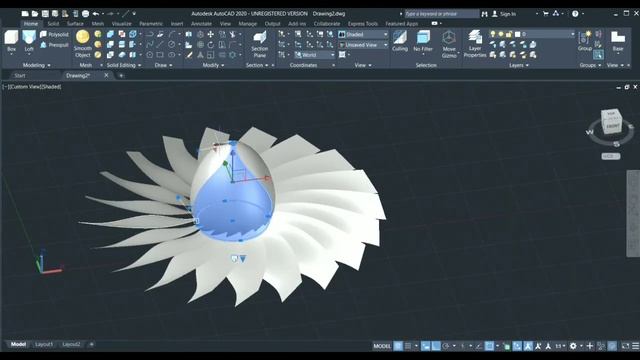 3D Turbine on AutoCad 2020 || 3D modeling in AutoCad смотреть онлайн