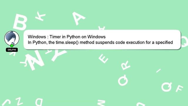 Windows : Timer in Python on Windows смотреть онлайн