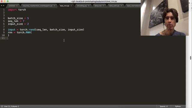 Create pytorch rnn functor, pass random input through it смотреть онлайн