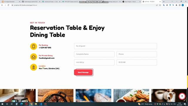 053 Website beautiful modern design. Restaurant. Responsive. Deploy. смотреть онлайн