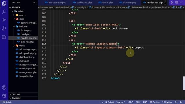 E-Commerce Project Using PHP || Admin Dashboard logout || PHP ব্যবহার করে ই কমার্স প্রজেক্ট - Part смотреть онлайн