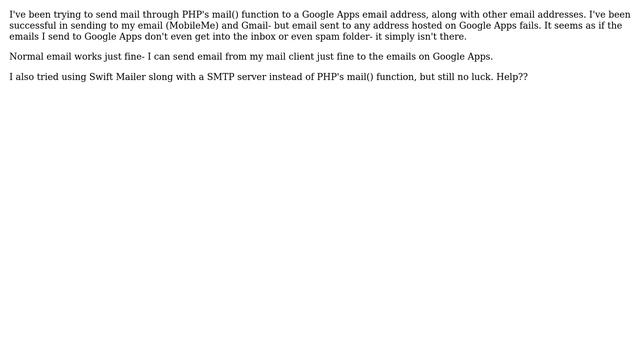 DevOps & SysAdmins: Mail sent by PHP not being recieved by accounts on Google Apps смотреть онлайн