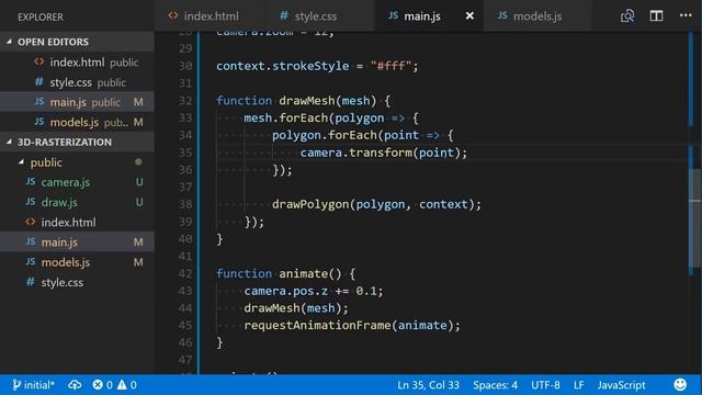 Create a 3D Wireframe Renderer - JavaScript Tutorial смотреть онлайн