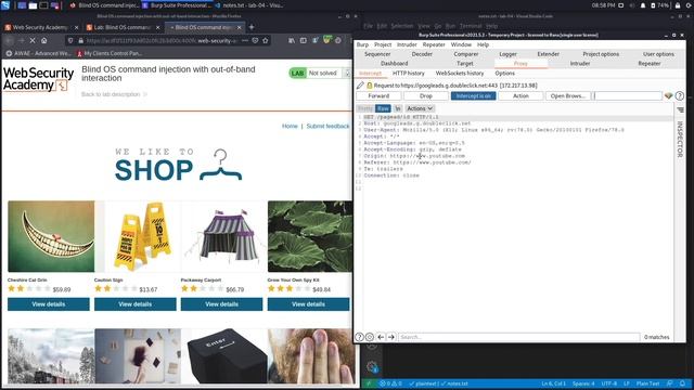 Command Injection - Lab #4 Blind OS command injection with out-of-band interaction | Long Version смотреть онлайн