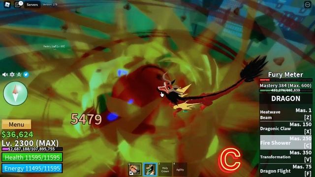 Dragon All Skills ShowCase Blox fruit смотреть онлайн