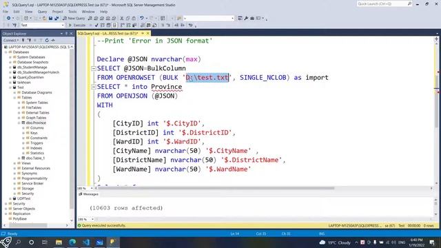 [SQL Server] How to Import JSON Data into SQL Server? - Unicode values, UTF-8 смотреть онлайн